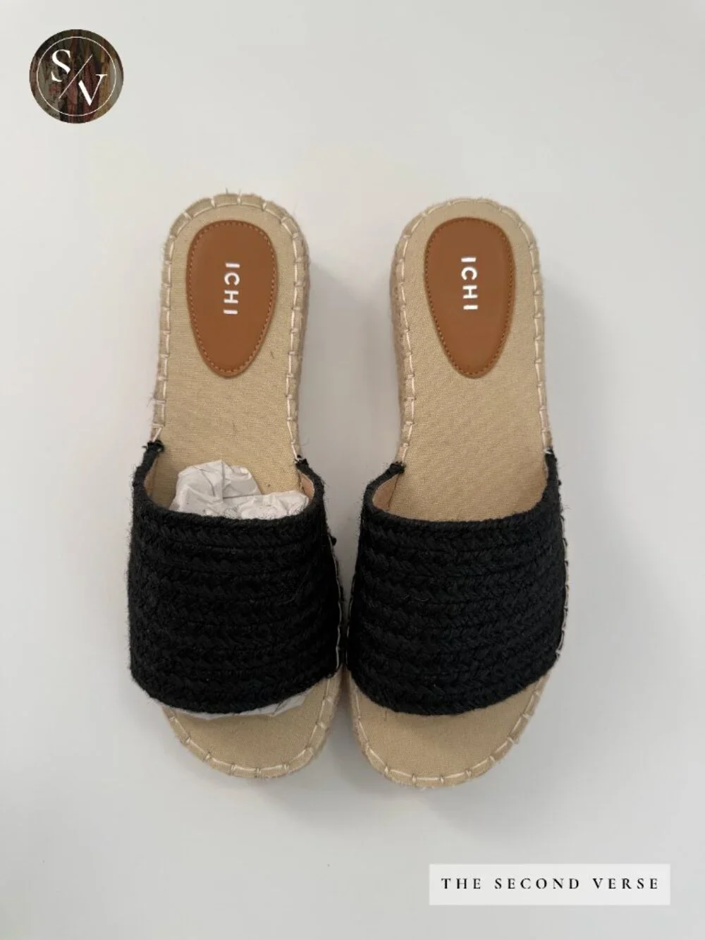 NWT ICHI Platform Slide On Comfy Sandals Natural Black Size 41 (10) - Picture 2 of 10